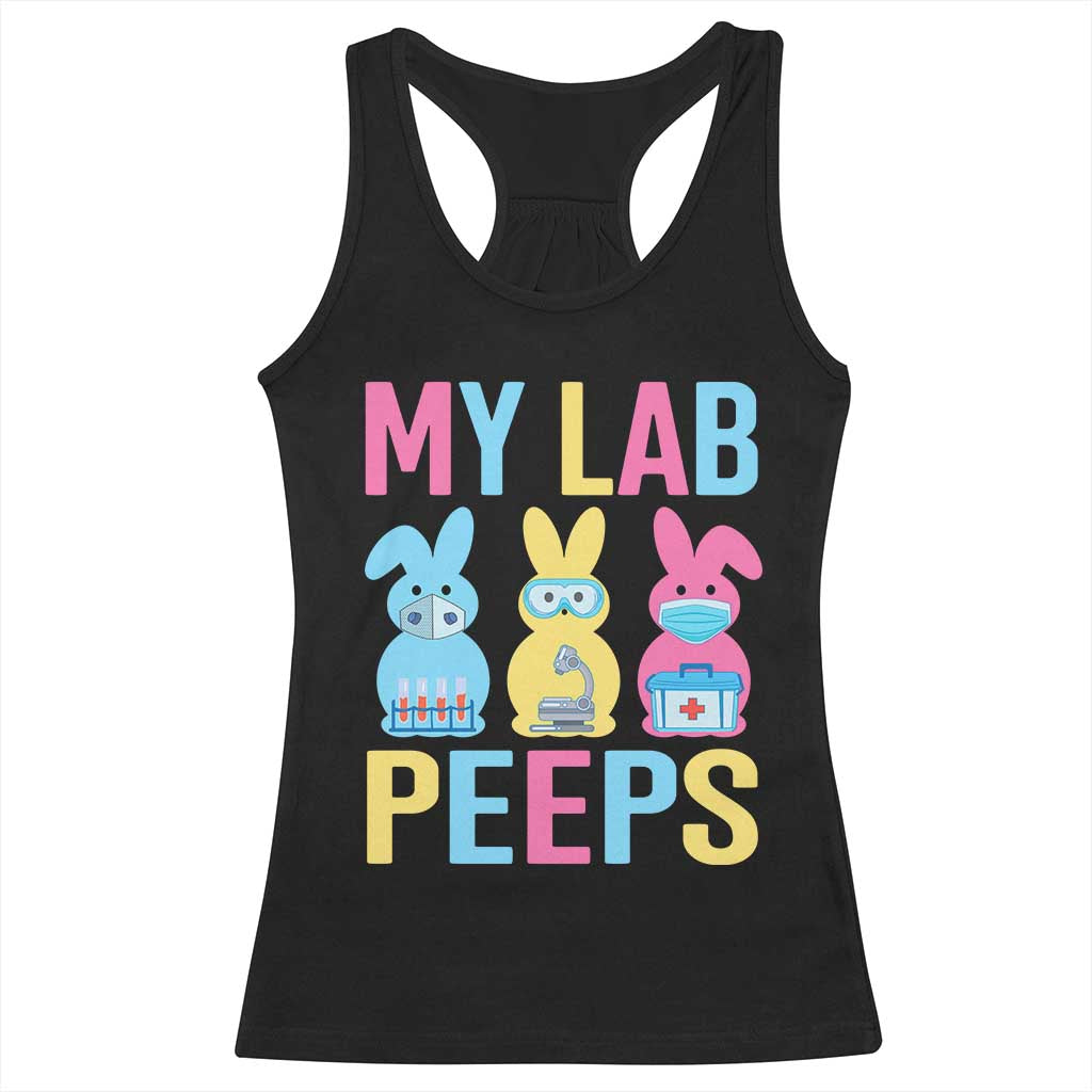 Easter Lab Tech Racerback Tank Top Cute Bunny My Lab Peeps - Wonder Print Shop