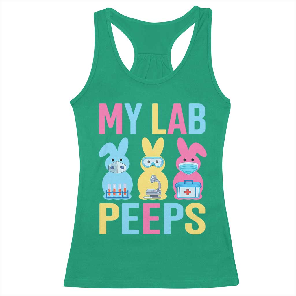 Easter Lab Tech Racerback Tank Top Cute Bunny My Lab Peeps - Wonder Print Shop