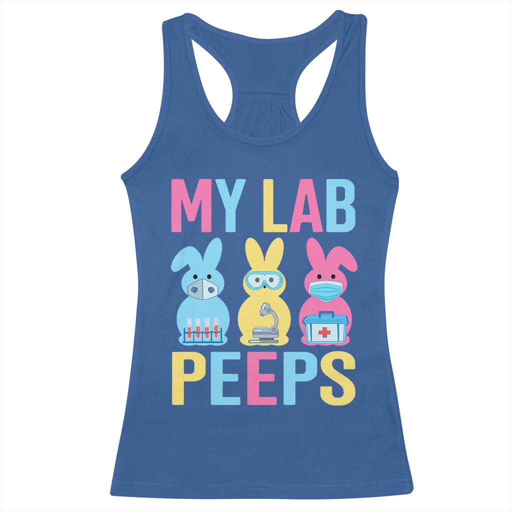 Easter Lab Tech Racerback Tank Top Cute Bunny My Lab Peeps - Wonder Print Shop