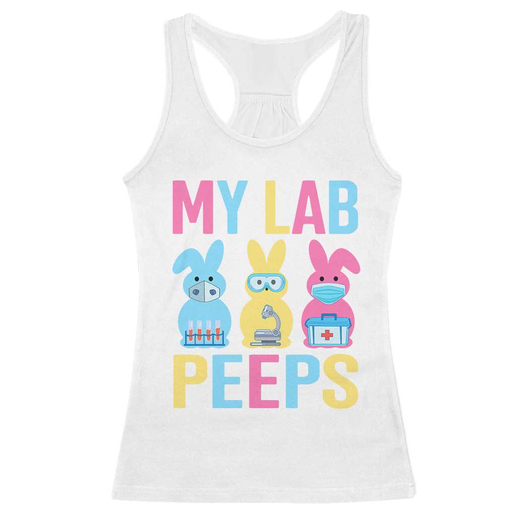 Easter Lab Tech Racerback Tank Top Cute Bunny My Lab Peeps - Wonder Print Shop