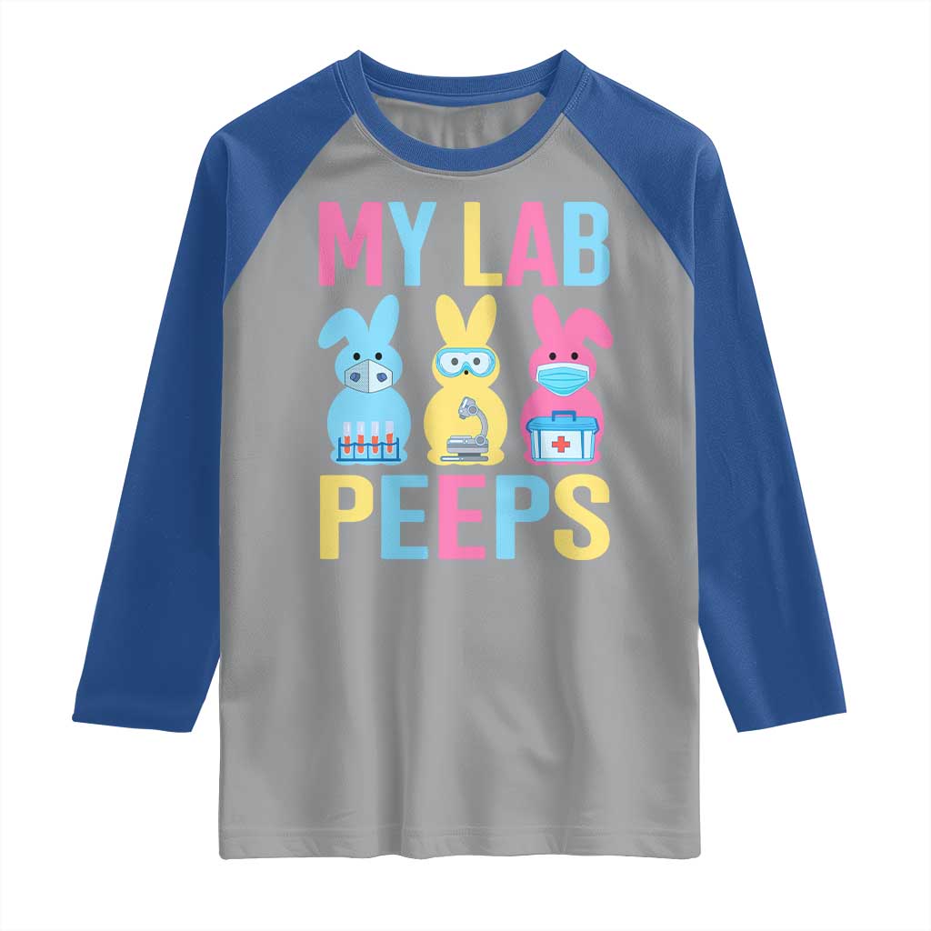 Easter Lab Tech Raglan Shirt Cute Bunny My Lab Peeps - Wonder Print Shop