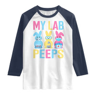Easter Lab Tech Raglan Shirt Cute Bunny My Lab Peeps - Wonder Print Shop