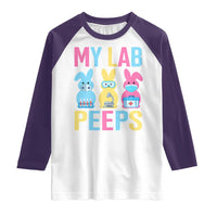 Easter Lab Tech Raglan Shirt Cute Bunny My Lab Peeps - Wonder Print Shop