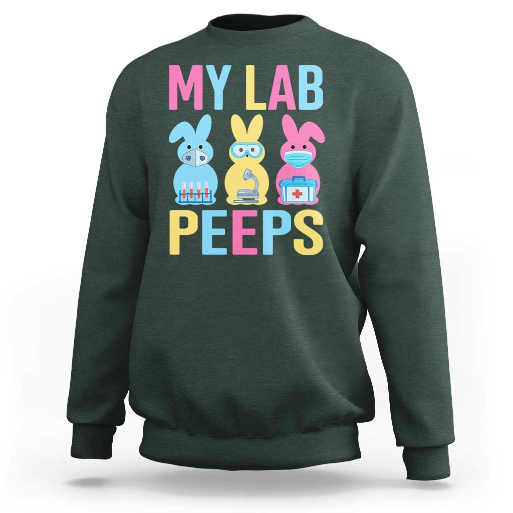 Easter Lab Tech Sweatshirt Cute Bunny My Lab Peeps - Wonder Print Shop