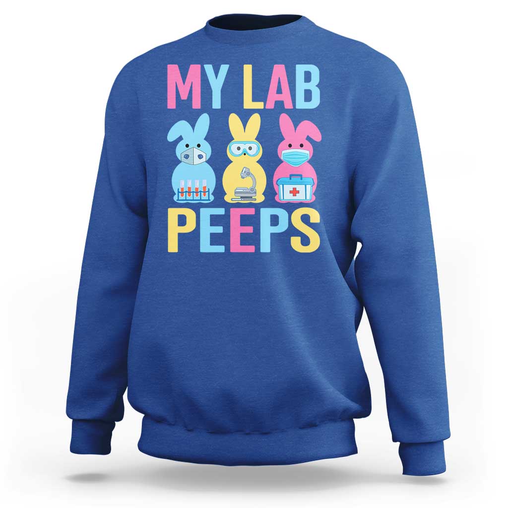 Easter Lab Tech Sweatshirt Cute Bunny My Lab Peeps - Wonder Print Shop