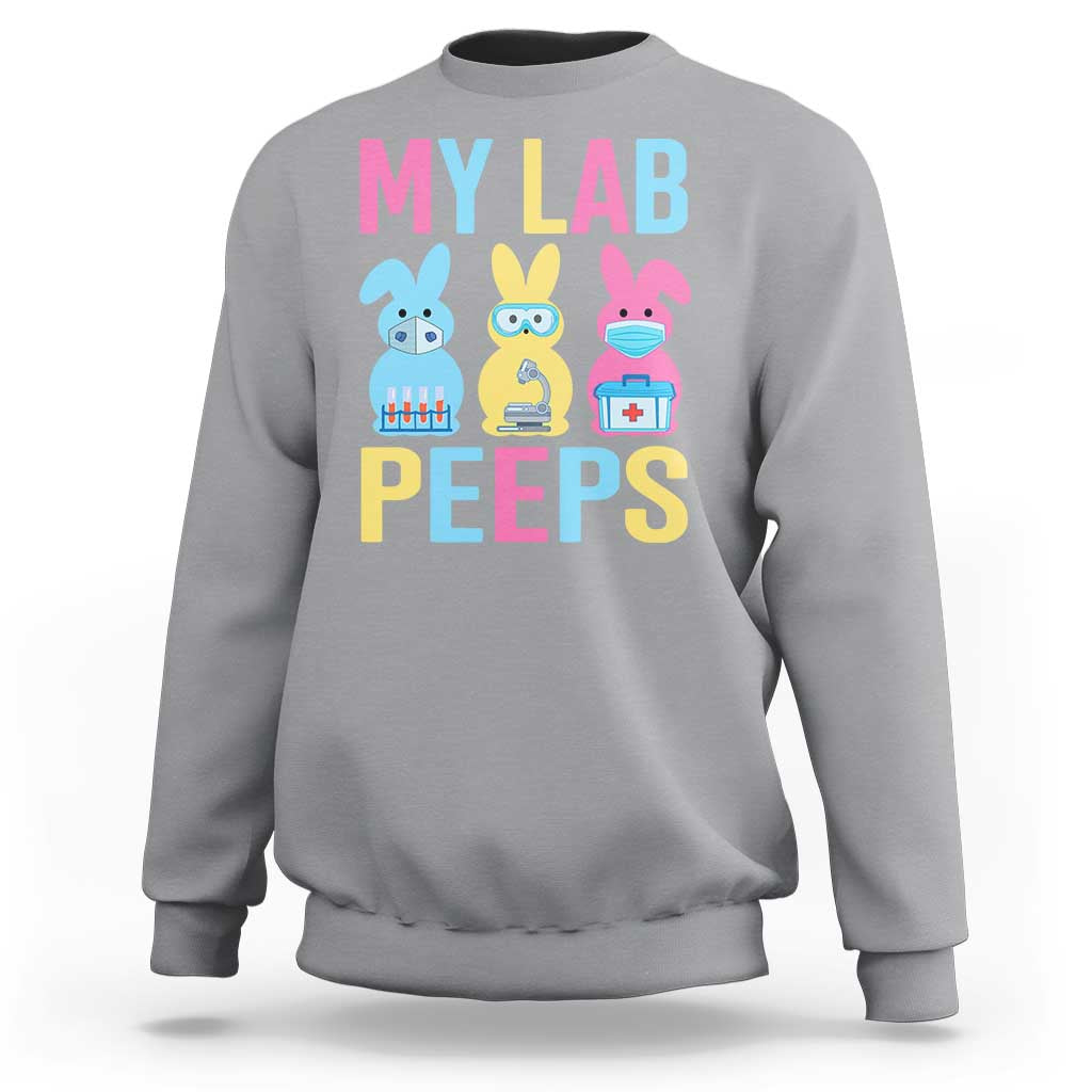 Easter Lab Tech Sweatshirt Cute Bunny My Lab Peeps - Wonder Print Shop