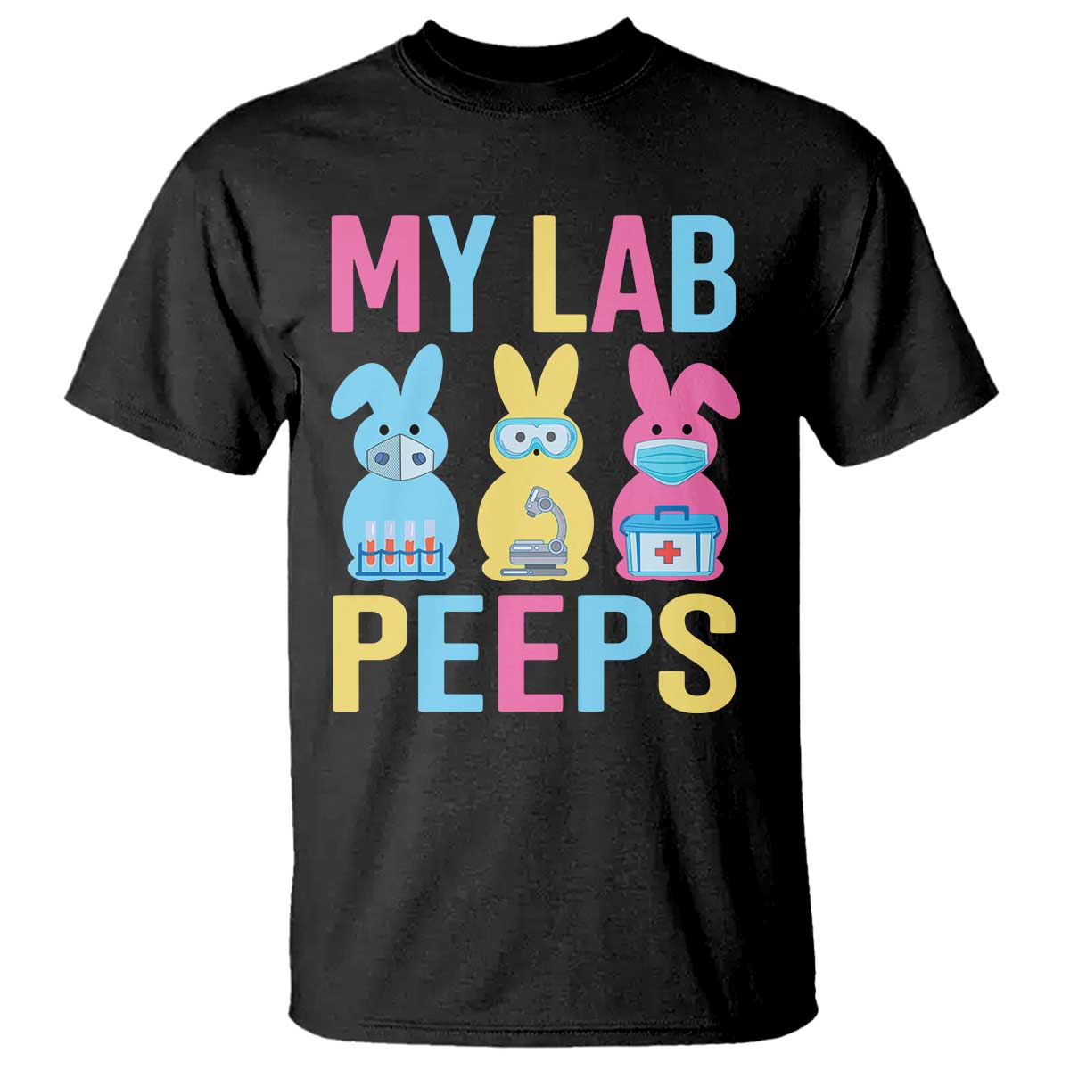 Easter Lab Tech T Shirt Cute Bunny My Lab Peeps - Wonder Print Shop