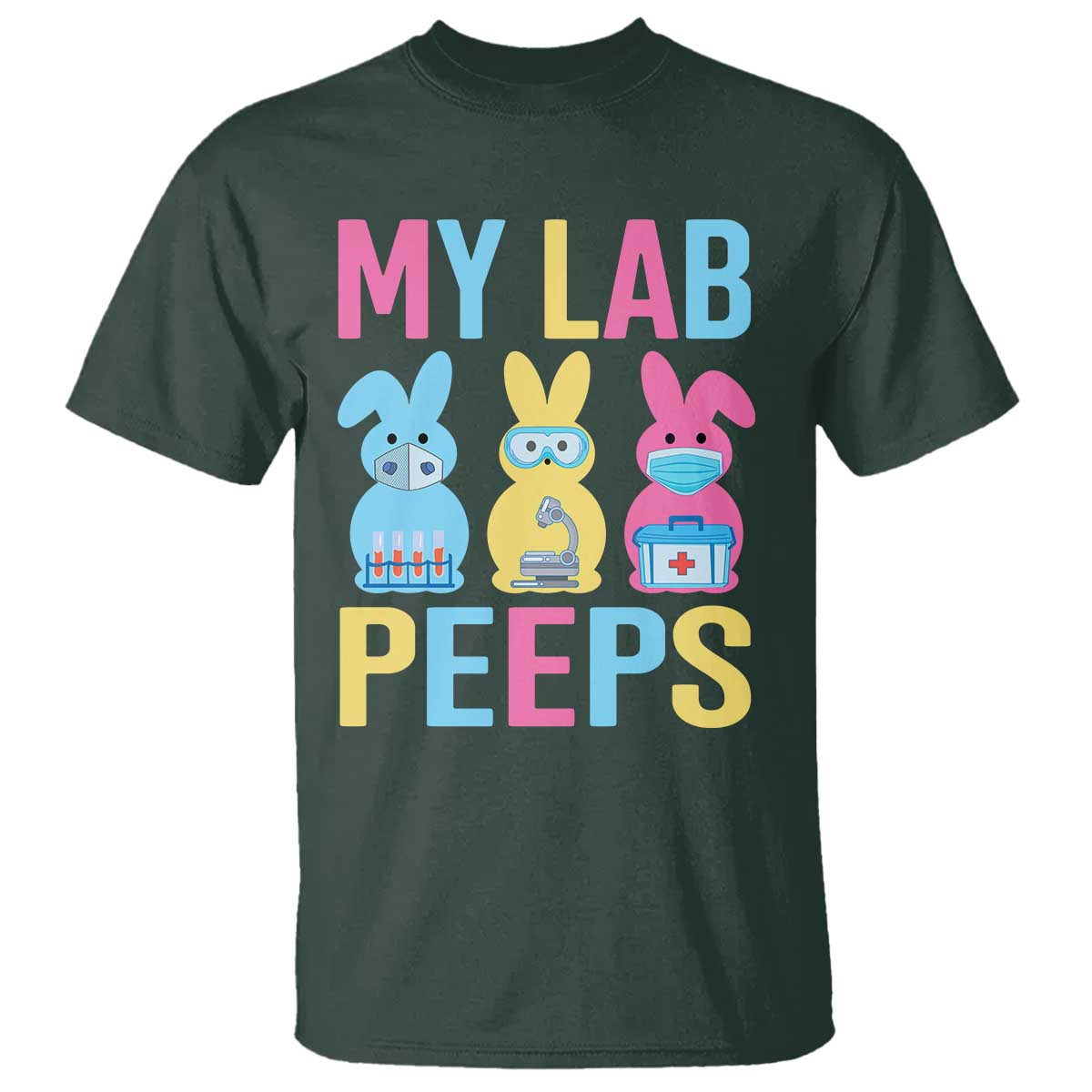 Easter Lab Tech T Shirt Cute Bunny My Lab Peeps - Wonder Print Shop