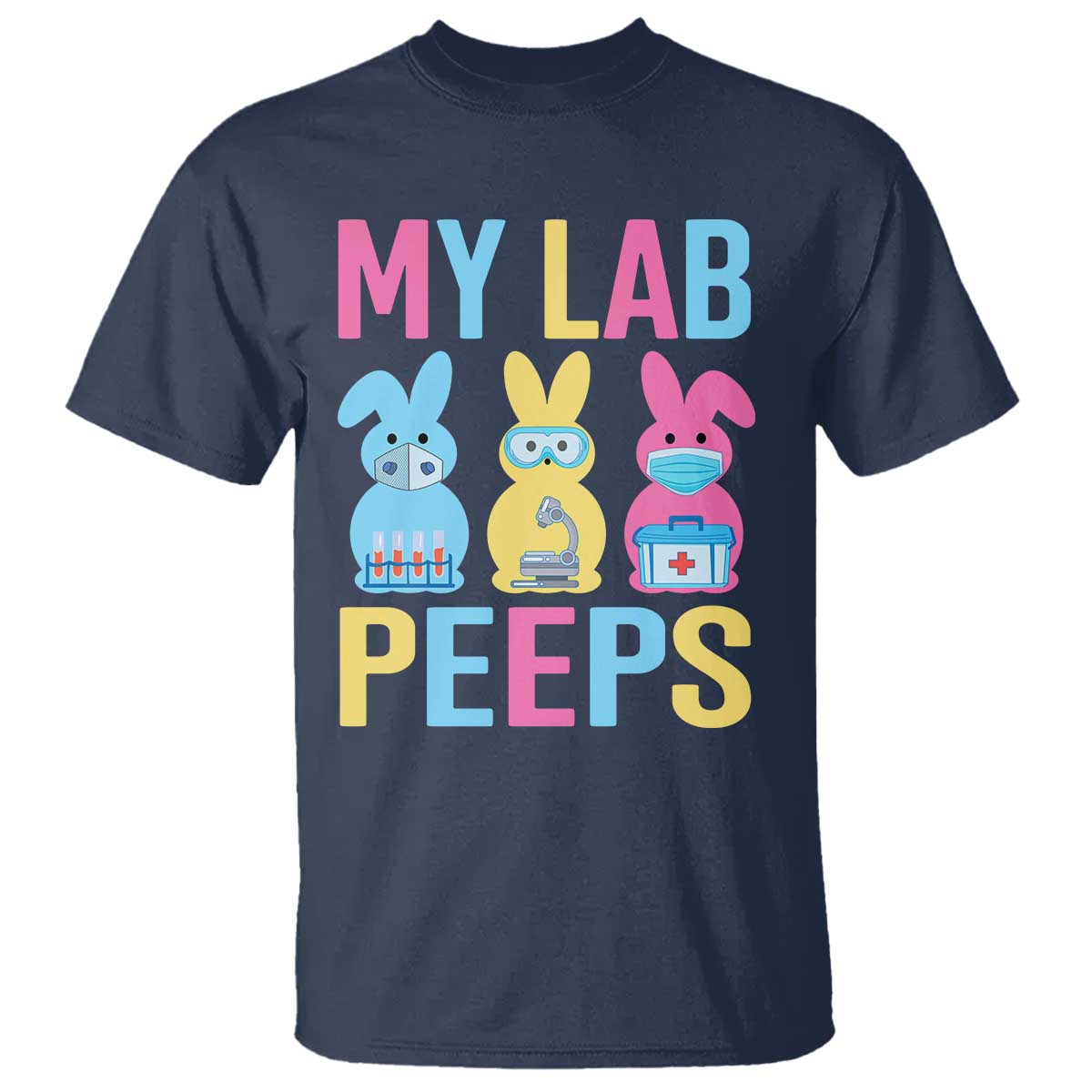 Easter Lab Tech T Shirt Cute Bunny My Lab Peeps - Wonder Print Shop