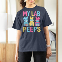 Easter Lab Tech T Shirt For Women Cute Bunny My Lab Peeps - Wonder Print Shop