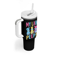 Easter Lab Tech Tumbler With Handle Cute Bunny My Lab Peeps - Wonder Print Shop