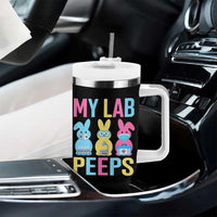 Easter Lab Tech Tumbler With Handle Cute Bunny My Lab Peeps - Wonder Print Shop