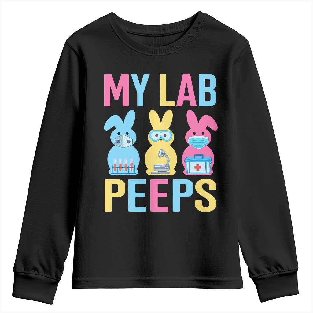 Easter Lab Tech Youth Sweatshirt Cute Bunny My Lab Peeps - Wonder Print Shop