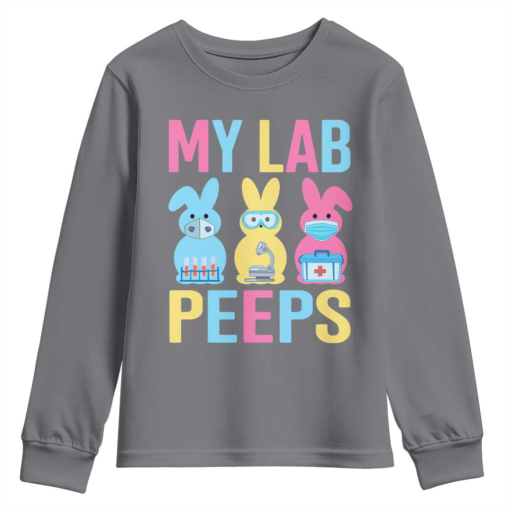 Easter Lab Tech Youth Sweatshirt Cute Bunny My Lab Peeps - Wonder Print Shop