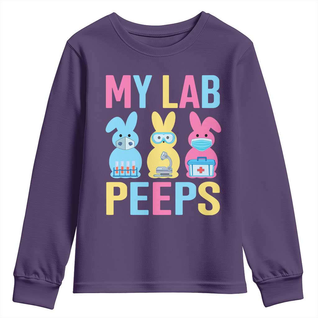 Easter Lab Tech Youth Sweatshirt Cute Bunny My Lab Peeps - Wonder Print Shop