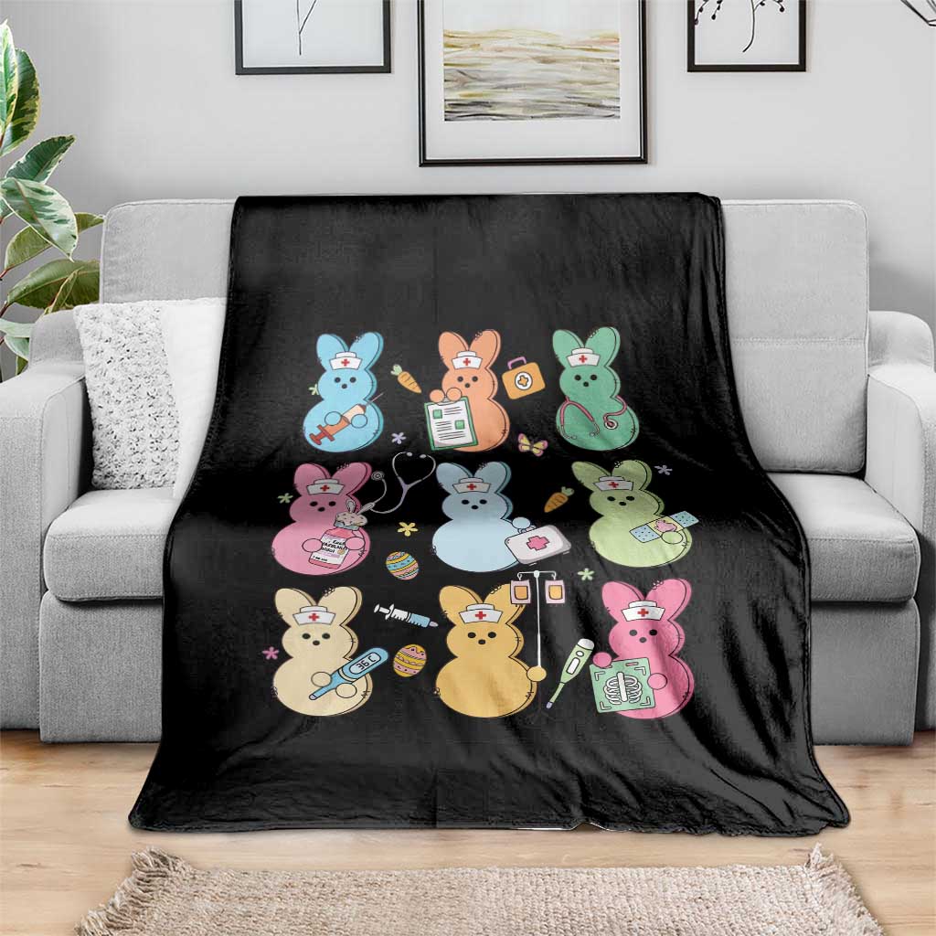 Easter Nurse Bunny Throw Blanket Funny Nursing Easter Spring Nurse Gift - Wonder Print Shop