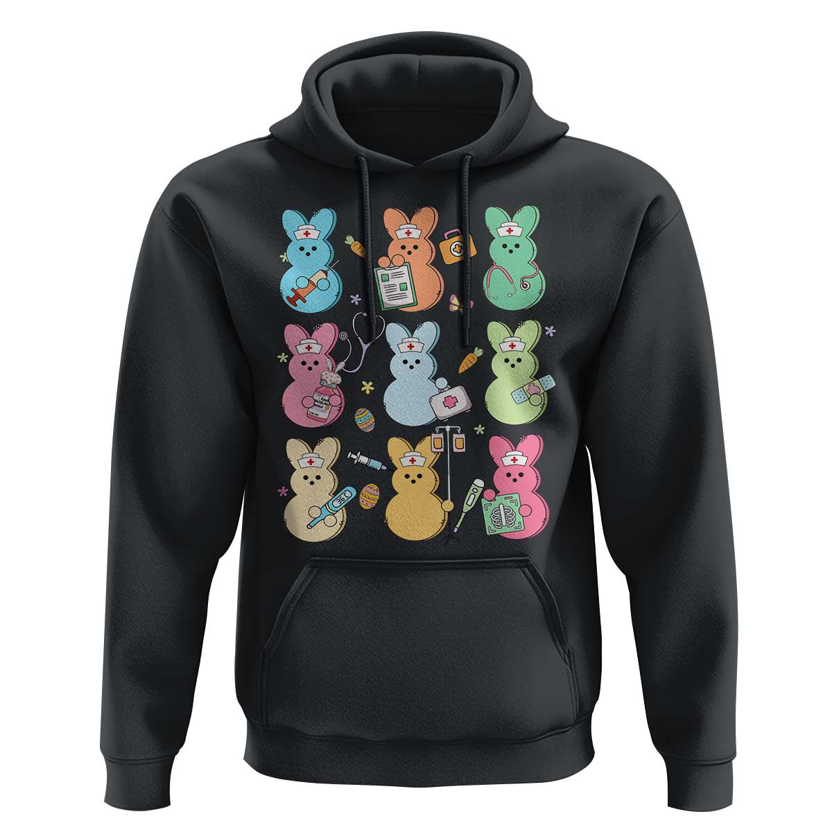 Easter Nurse Bunny Hoodie Funny Nursing Easter Spring Nurse Gift - Wonder Print Shop