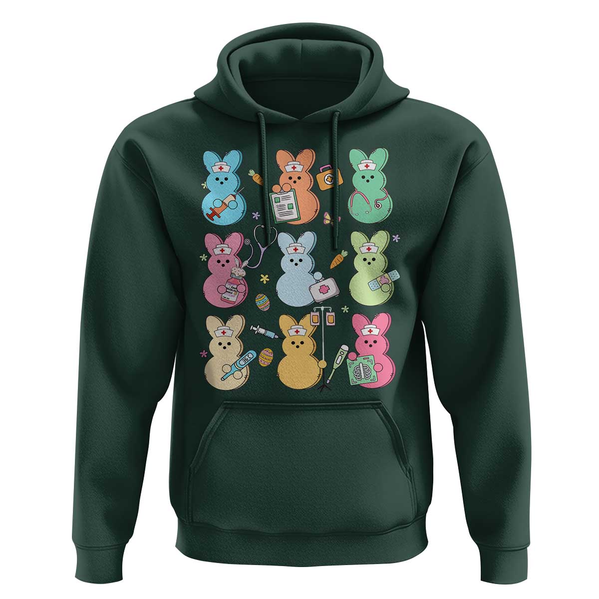 Easter Nurse Bunny Hoodie Funny Nursing Easter Spring Nurse Gift - Wonder Print Shop