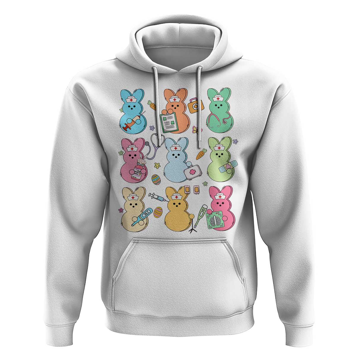 Easter Nurse Bunny Hoodie Funny Nursing Easter Spring Nurse Gift - Wonder Print Shop