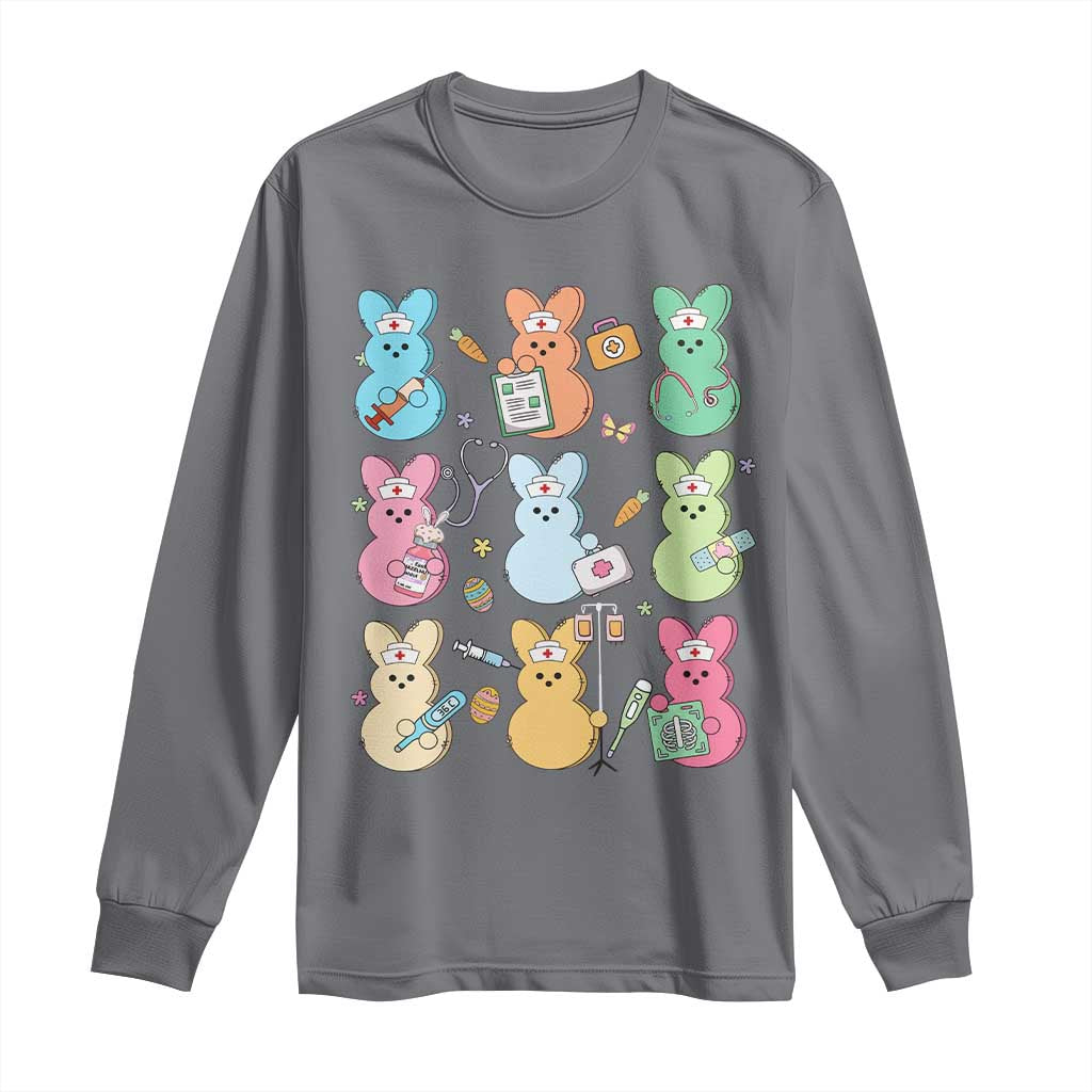 Easter Nurse Bunny Long Sleeve Shirt Funny Nursing Easter Spring Nurse Gift - Wonder Print Shop