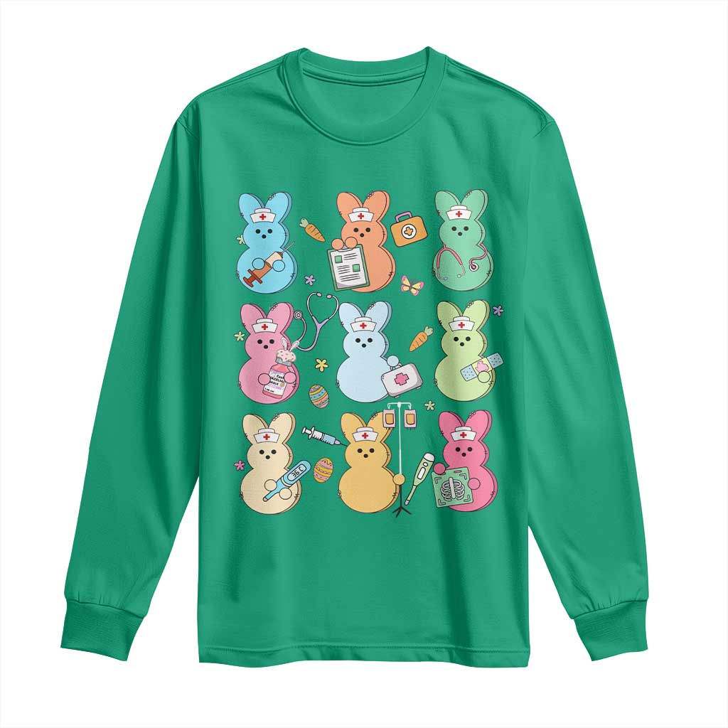 Easter Nurse Bunny Long Sleeve Shirt Funny Nursing Easter Spring Nurse Gift - Wonder Print Shop