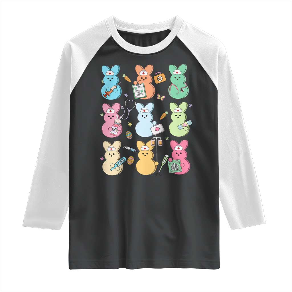 Easter Nurse Bunny Raglan Shirt Funny Nursing Easter Spring Nurse Gift - Wonder Print Shop