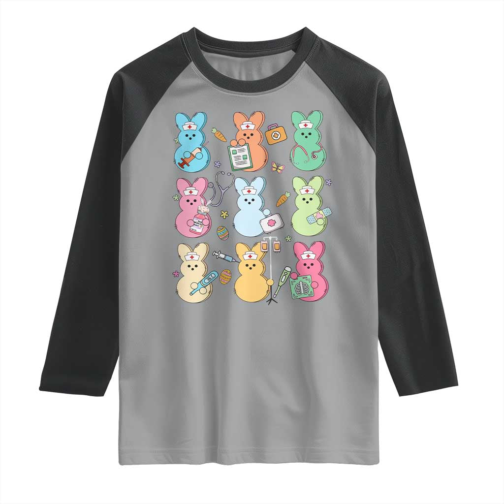 Easter Nurse Bunny Raglan Shirt Funny Nursing Easter Spring Nurse Gift - Wonder Print Shop