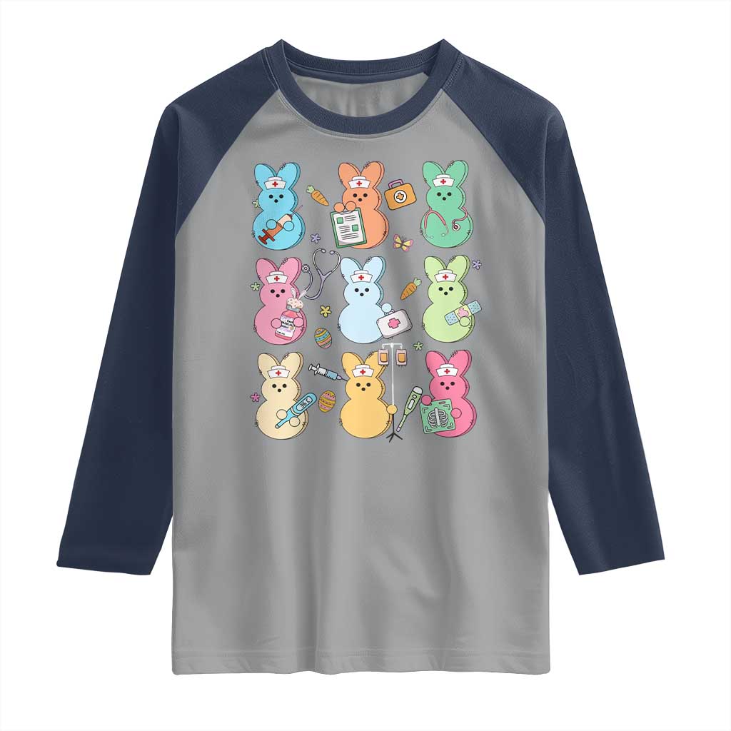 Easter Nurse Bunny Raglan Shirt Funny Nursing Easter Spring Nurse Gift - Wonder Print Shop