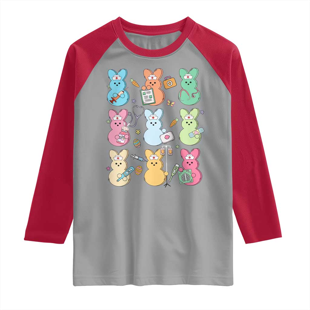 Easter Nurse Bunny Raglan Shirt Funny Nursing Easter Spring Nurse Gift - Wonder Print Shop