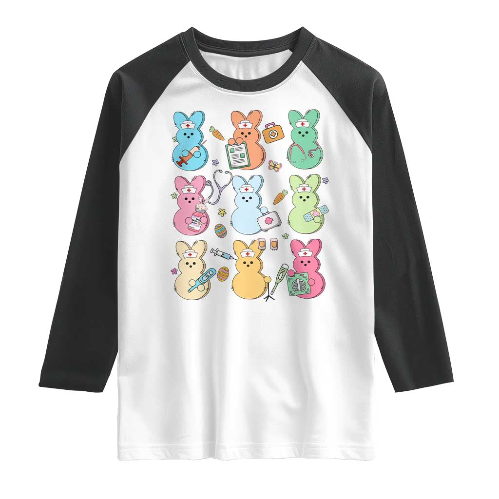 Easter Nurse Bunny Raglan Shirt Funny Nursing Easter Spring Nurse Gift - Wonder Print Shop