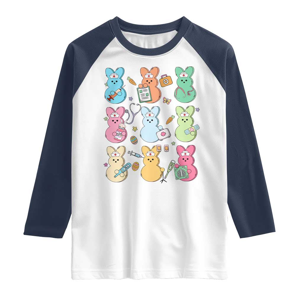 Easter Nurse Bunny Raglan Shirt Funny Nursing Easter Spring Nurse Gift - Wonder Print Shop