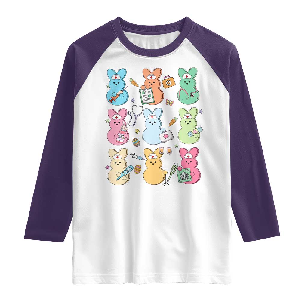 Easter Nurse Bunny Raglan Shirt Funny Nursing Easter Spring Nurse Gift - Wonder Print Shop