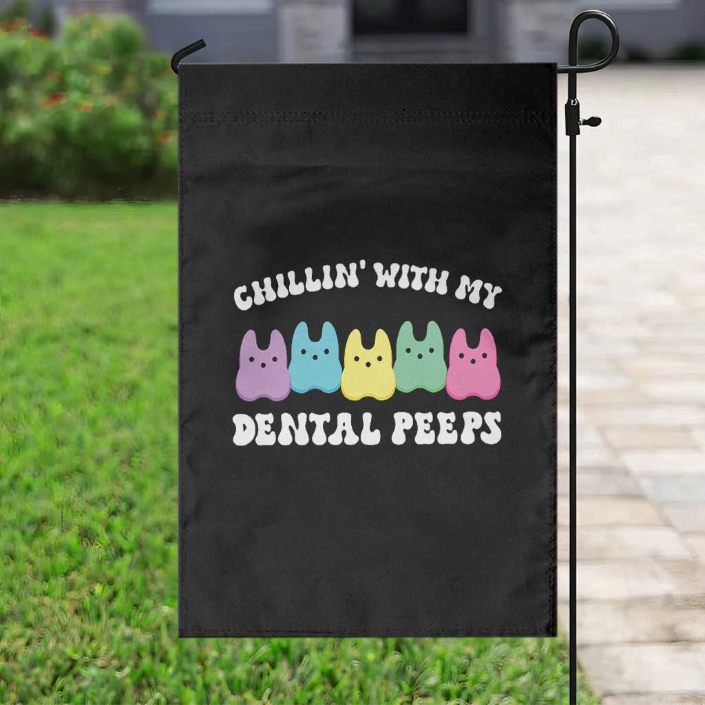 Easter Dental Bunny Garden Flag Chilling With My Dental Peeps - Wonder Print Shop