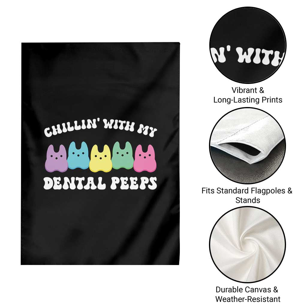 Easter Dental Bunny Garden Flag Chilling With My Dental Peeps - Wonder Print Shop