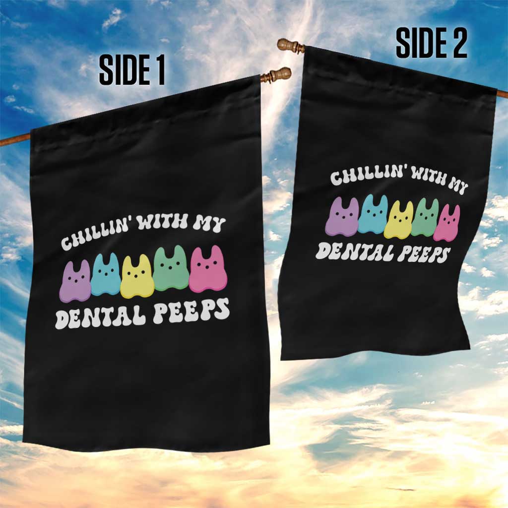 Easter Dental Bunny Garden Flag Chilling With My Dental Peeps - Wonder Print Shop
