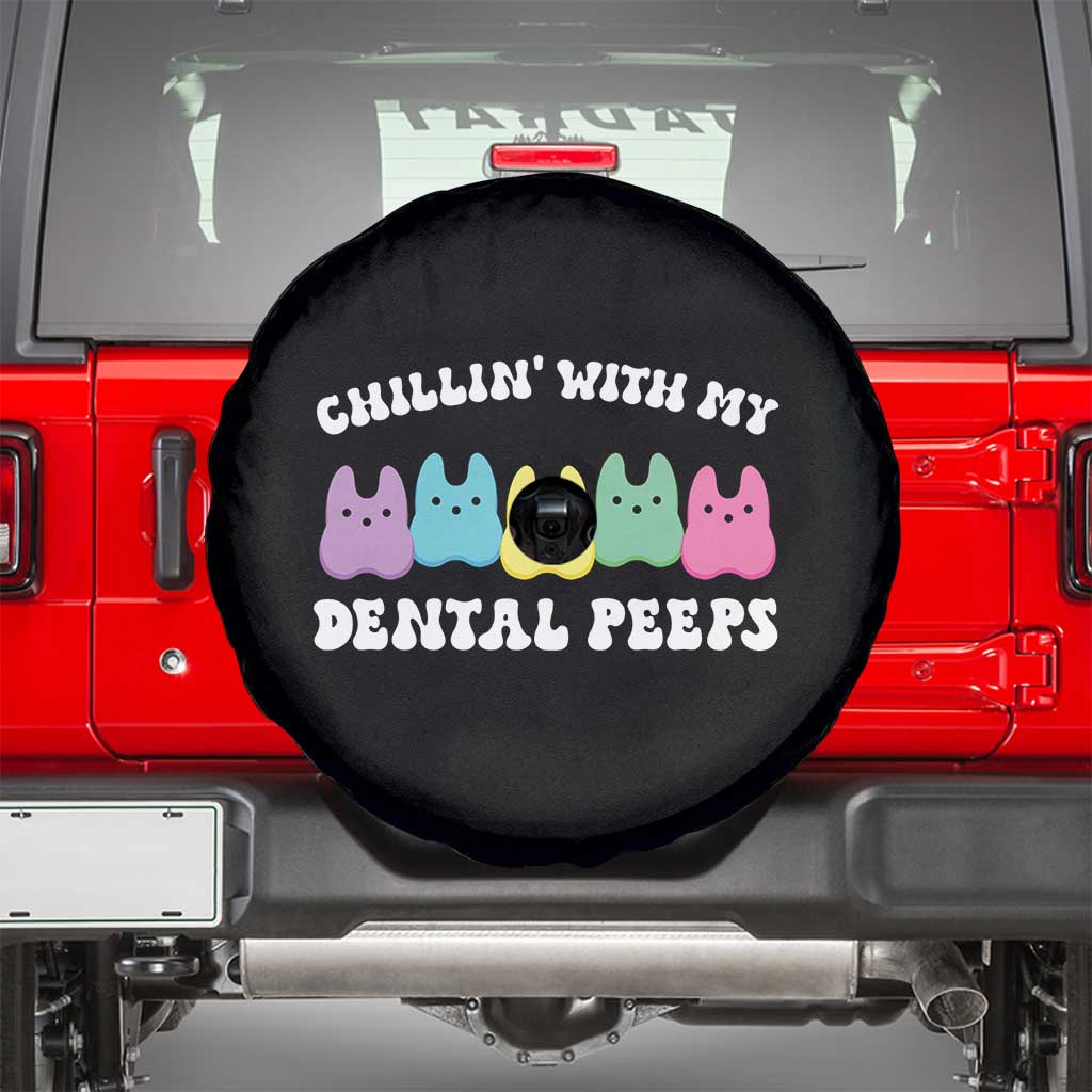 Easter Dental Bunny Spare Tire Cover Chilling With My Dental Peeps - Wonder Print Shop