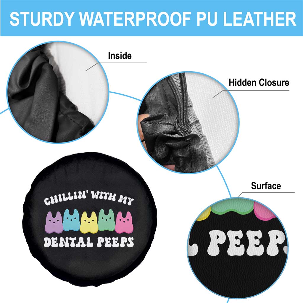 Easter Dental Bunny Spare Tire Cover Chilling With My Dental Peeps - Wonder Print Shop