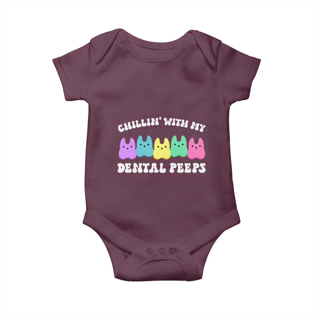 Easter Dental Bunny Baby Onesie Chilling With My Dental Peeps - Wonder Print Shop