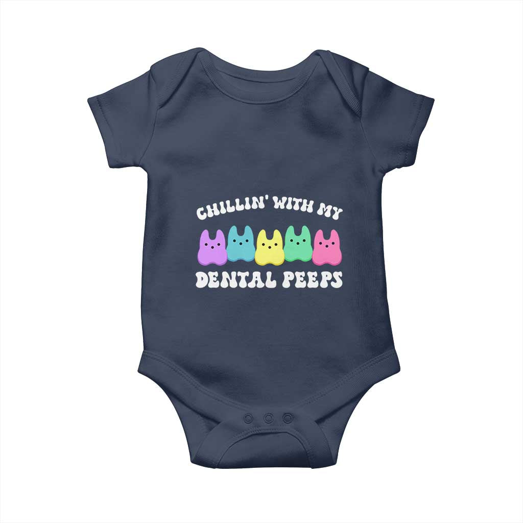 Easter Dental Bunny Baby Onesie Chilling With My Dental Peeps - Wonder Print Shop