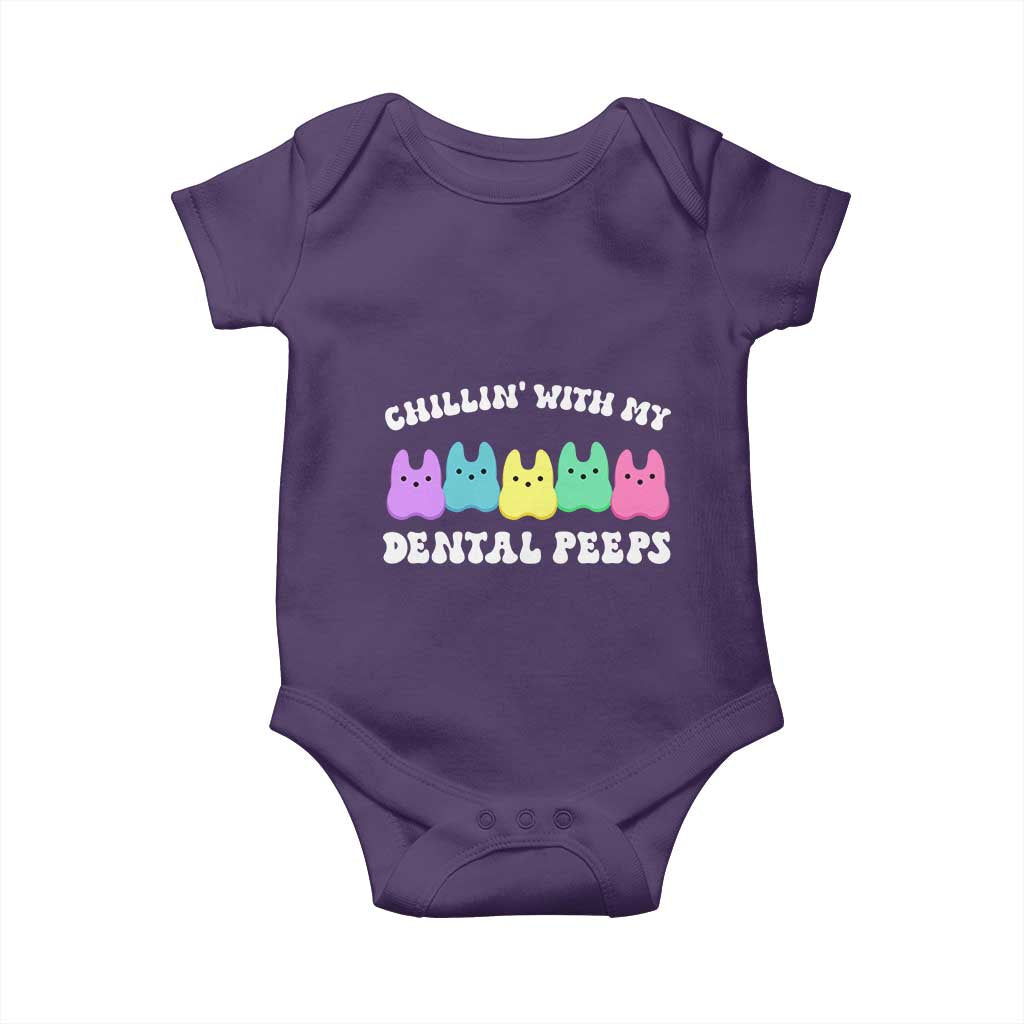 Easter Dental Bunny Baby Onesie Chilling With My Dental Peeps - Wonder Print Shop