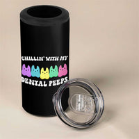 Easter Dental Bunny 4 in 1 Can Cooler Tumbler Chilling With My Dental Peeps - Wonder Print Shop