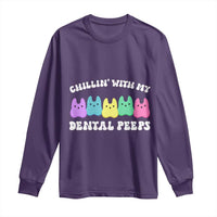 Easter Dental Bunny Long Sleeve Shirt Chilling With My Dental Peeps - Wonder Print Shop