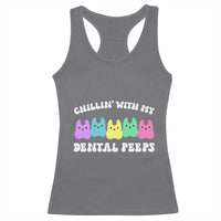 Easter Dental Bunny Racerback Tank Top Chilling With My Dental Peeps - Wonder Print Shop