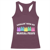 Easter Dental Bunny Racerback Tank Top Chilling With My Dental Peeps - Wonder Print Shop