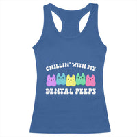 Easter Dental Bunny Racerback Tank Top Chilling With My Dental Peeps - Wonder Print Shop