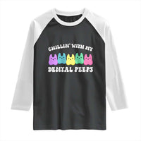 Easter Dental Bunny Raglan Shirt Chilling With My Dental Peeps - Wonder Print Shop