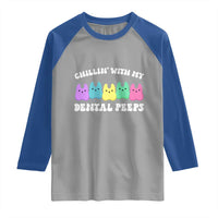 Easter Dental Bunny Raglan Shirt Chilling With My Dental Peeps - Wonder Print Shop
