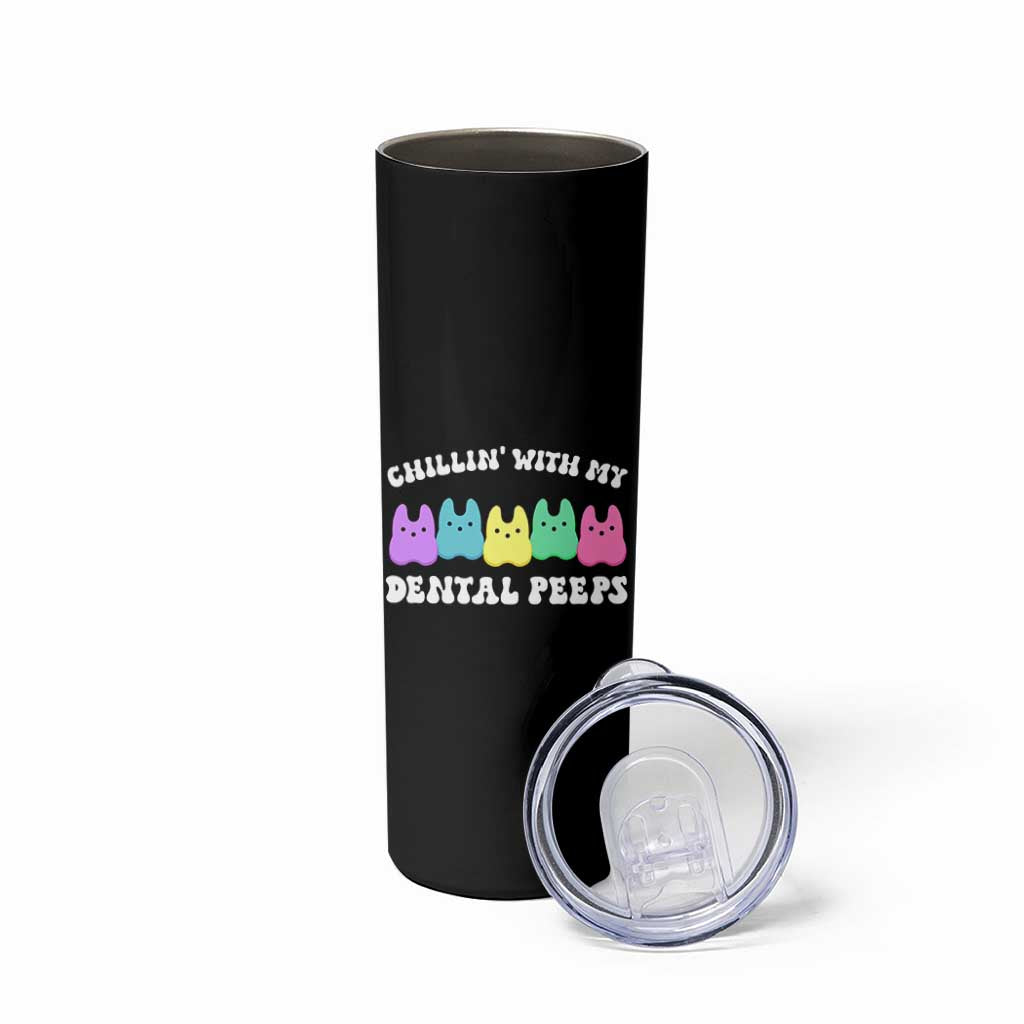 Easter Dental Bunny Skinny Tumbler Chilling With My Dental Peeps - Wonder Print Shop