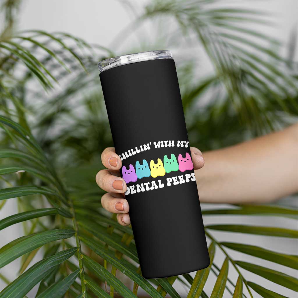 Easter Dental Bunny Skinny Tumbler Chilling With My Dental Peeps - Wonder Print Shop