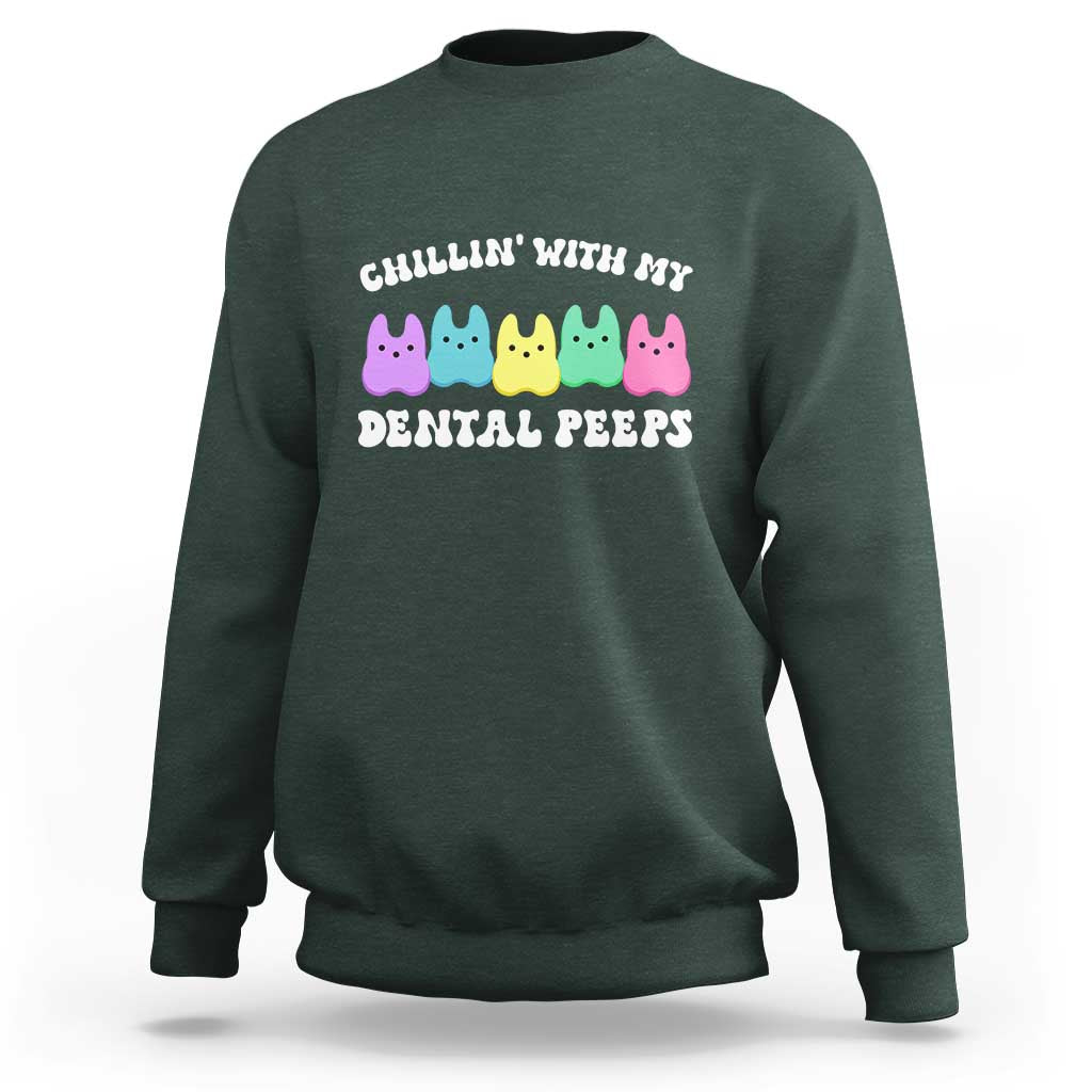 Easter Dental Bunny Sweatshirt Chilling With My Dental Peeps - Wonder Print Shop